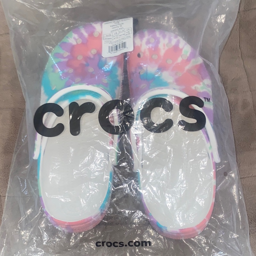 CROCS Multicolor Tie-Dye Clogs women 12 mens 10